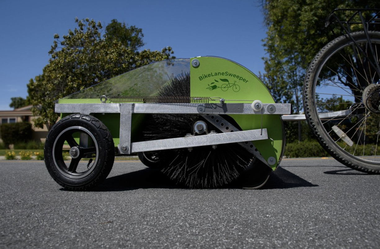 Portland will be testing ground for new bike lane sweeper trailer