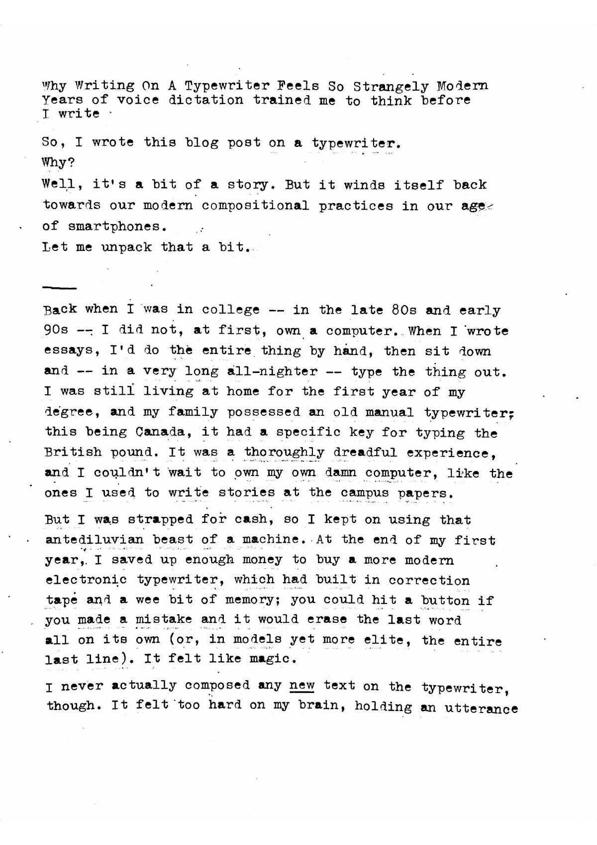 Why Writing On A Typewriter Feels So Strangely Modern