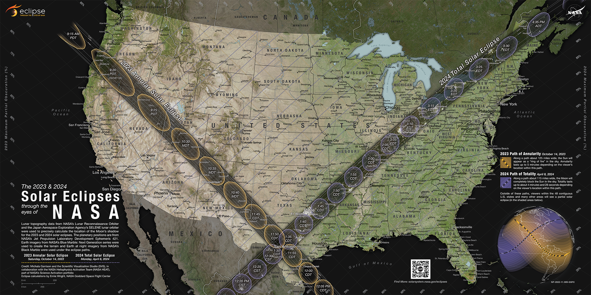New NASA Map Details 2023 and 2024 Solar Eclipses in the US – NASA Solar System Exploration