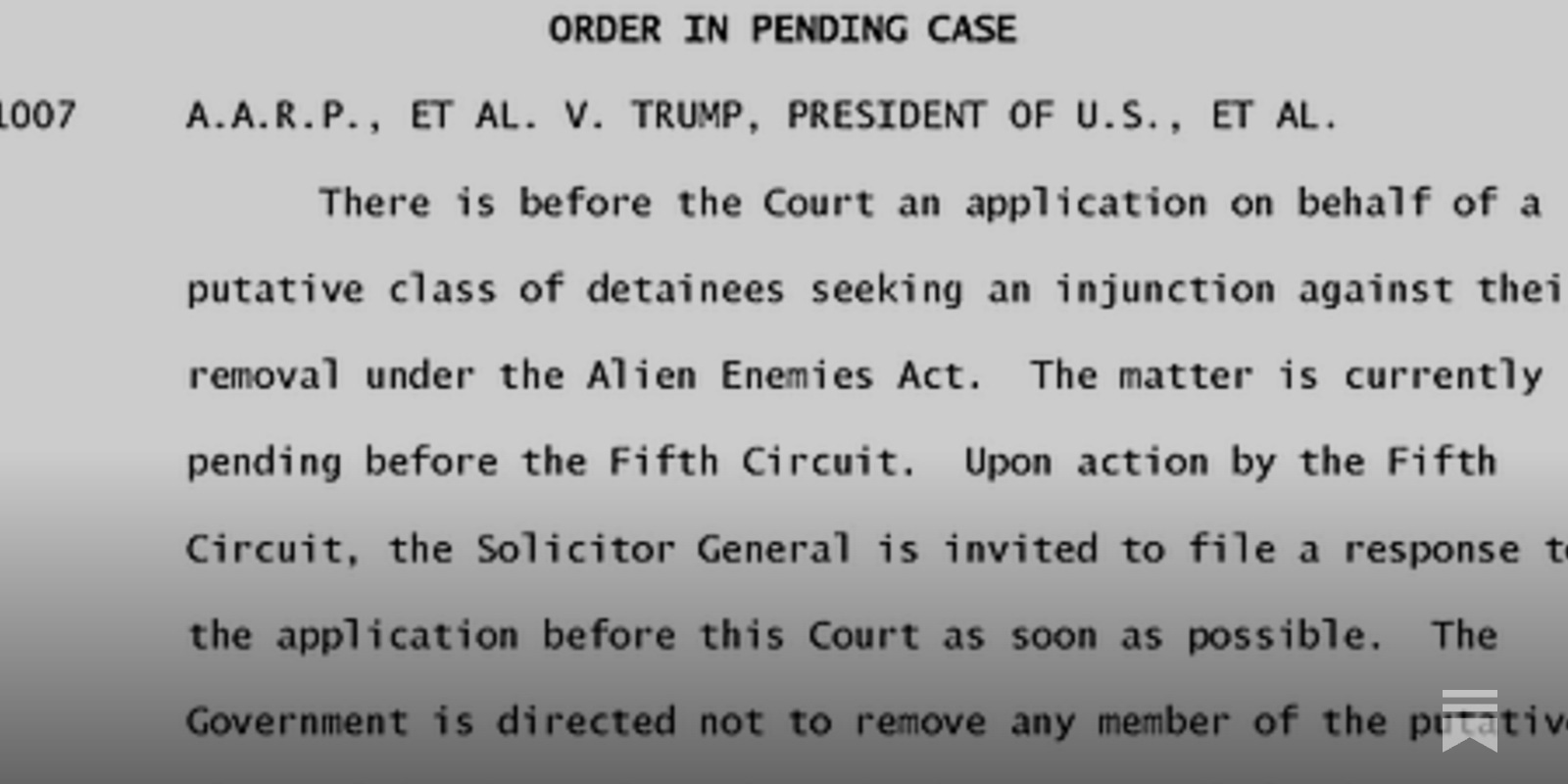 144. The Supreme Court's Late-Night Alien Enemy Act Intervention