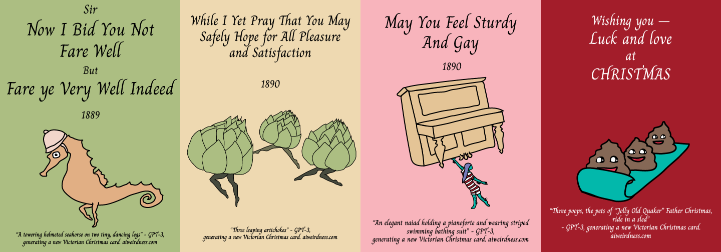 Victorian Holiday cards by AI